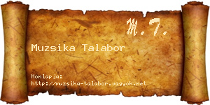Muzsika Talabor névjegykártya